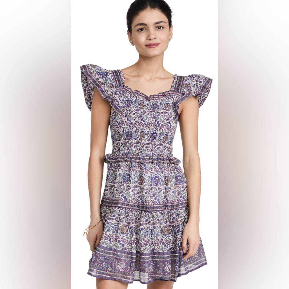 Sea New York Rosita Purple Smocked Mini Dress | L